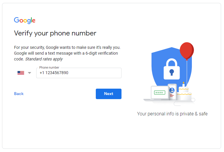 google account phone no verify